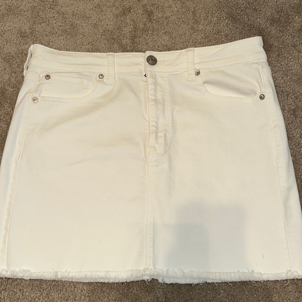 White Denim Skirt